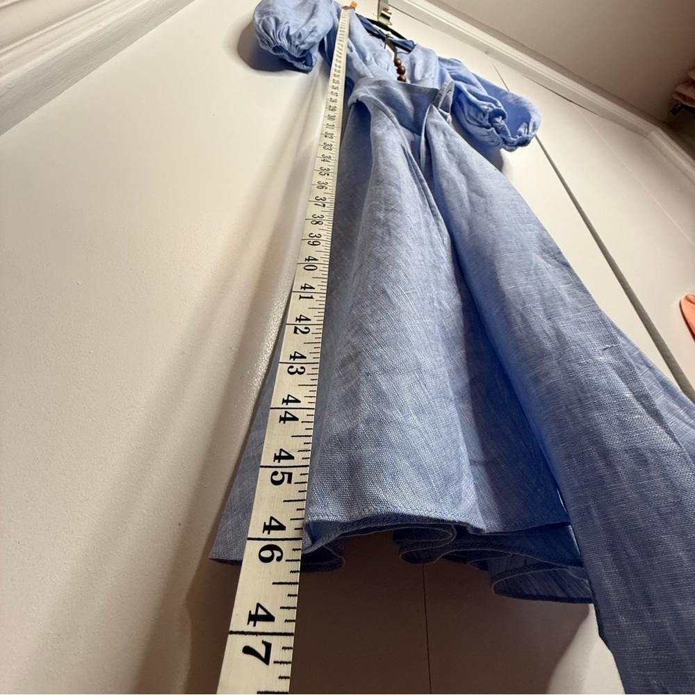 Sachin & Babi - Kelsey Linen Dress Baby Blue Belted NWT size 4 - Picture 9 of 11